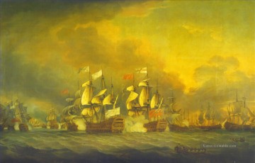 die Schlacht der Heiligen 12 april 1782 Seeschlachten Ölgemälde